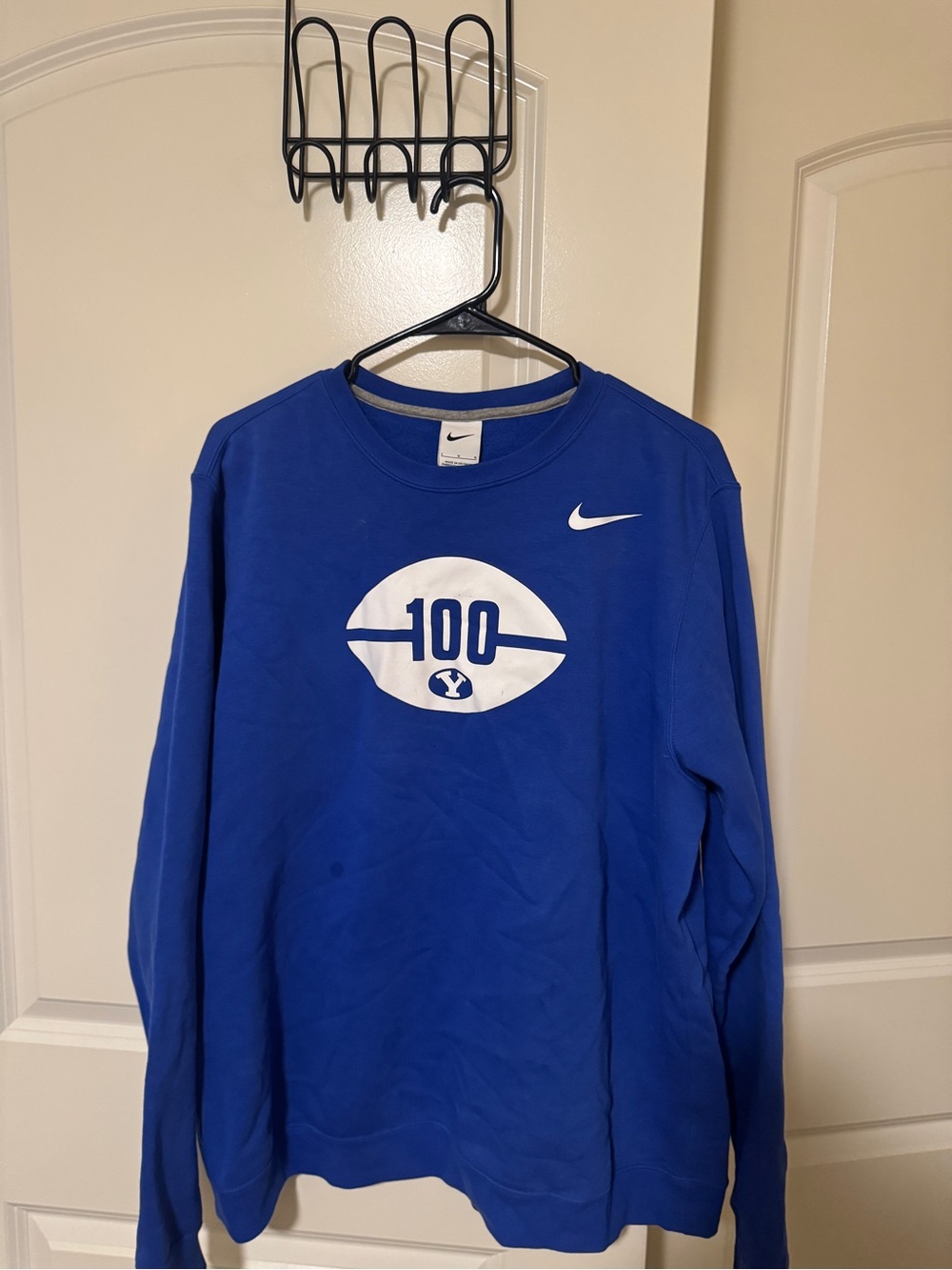 Nike Royal Blue BYU Football Crewneck